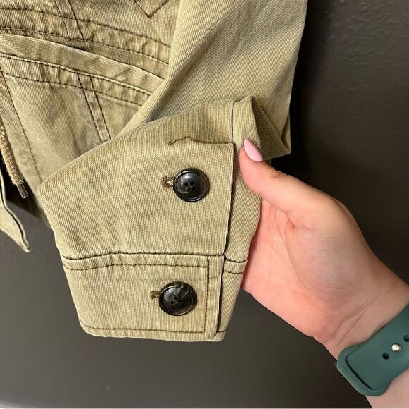 Hei Hei, Anthropologie, Olive Green Anorak Hooded Utility Jacket XS - Picture 7 of 11